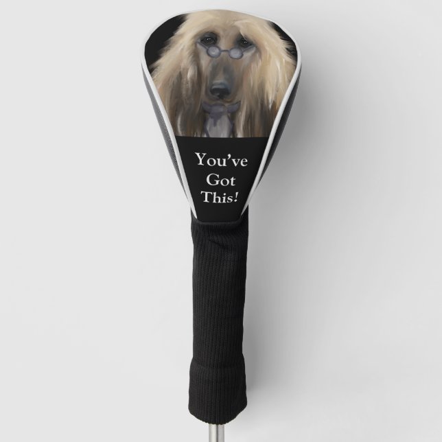 White Afghan Hound    Golf Head Cover (Front)