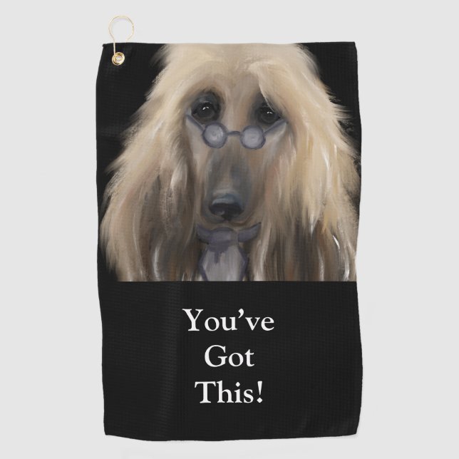 White Afghan Hound    Golf Towel (Front)