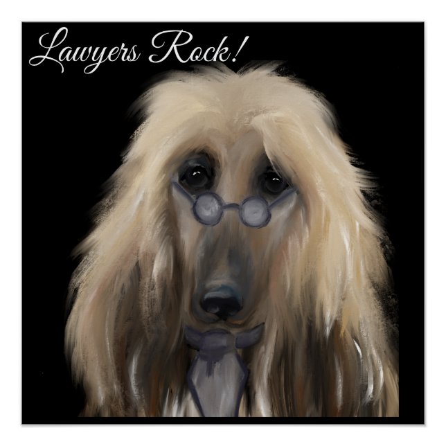 White Afghan Hound    Poster (Front)