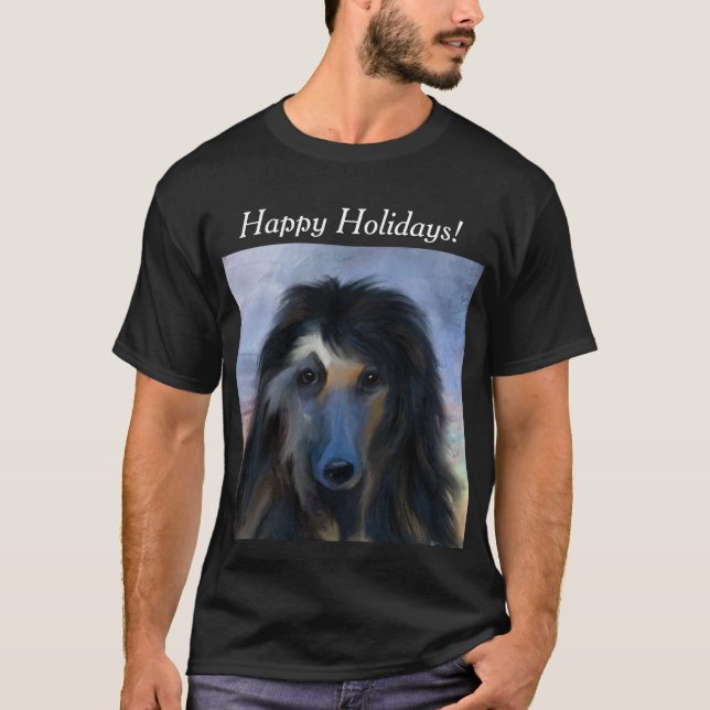 White Afghan Hound    T-Shirt (Front)