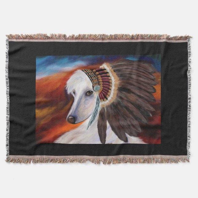 White Afghan Hound Throw Blanket (Front)