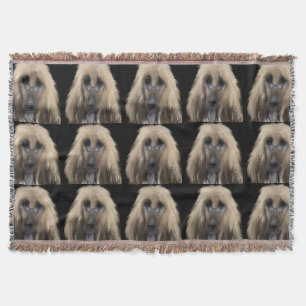 White Afghan Hound Throw Blanket