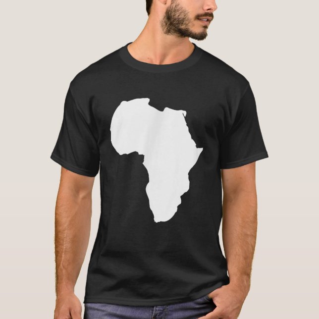 White Africa Map Design T-Shirt (Front)