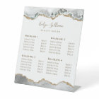 White Agate Beauty Salon Price List Pedestal Sign