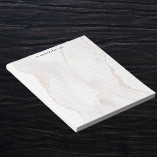 White agate marble elegant modern lined notepad