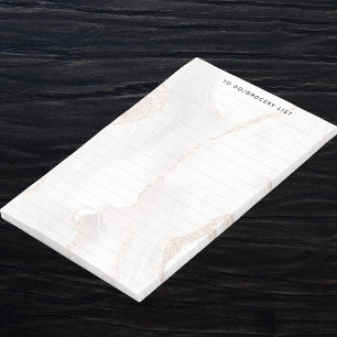 White agate marble elegant modern lined  post-it notes