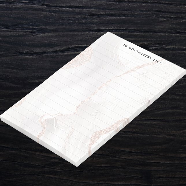 White agate marble elegant modern lined  post-it notes (Creator Uploaded)
