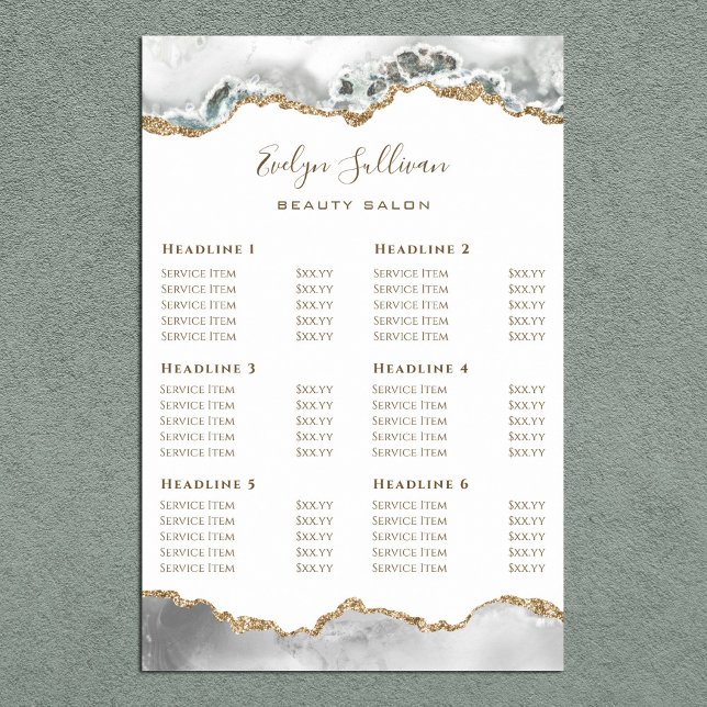 White Agate Price List Poster (Creator Uploaded)