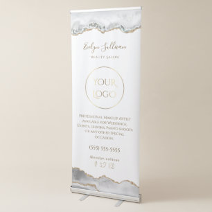 white agate retractable banner