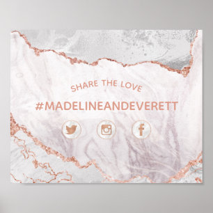 White Agate Share the Love Wedding Social Sign