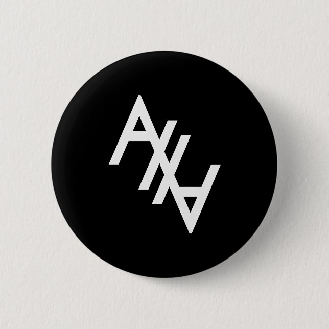 White AHA 6 Cm Round Badge (Front)