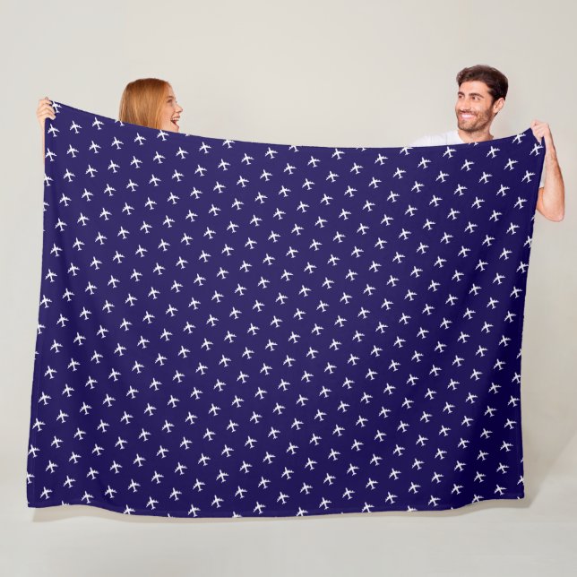 White Airplanes on Dark Blue Blanket for a Pilot (In Situ)