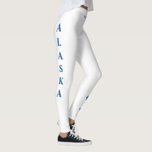 White Alaska State Flower Forget Me Nots Leggings