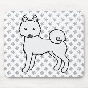 White Alaskan Klee Kai Cute Cartoon Dog Mouse Mat