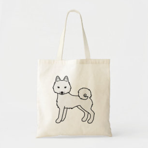 White Alaskan Klee Kai Cute Cartoon Dog Tote Bag
