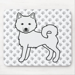 White Alaskan Malamute Cute Cartoon Dog Mouse Mat