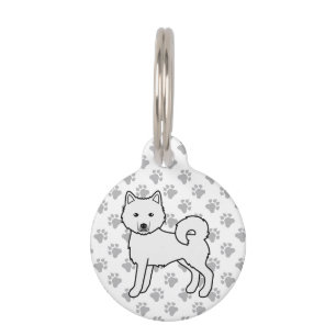 White Alaskan Malamute Cute Cartoon Dog Pet Tag
