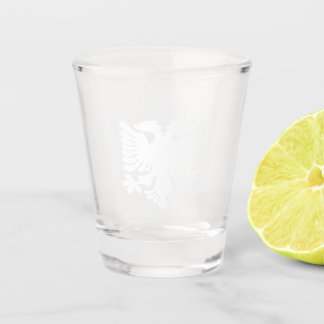 White Albanian Eagle Shot Glass
