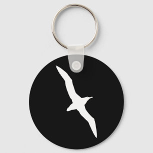 White Albatross Bird In Flight Key Ring