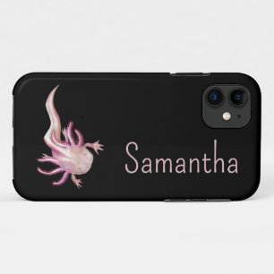 White Albino Axolotl Art iPhone 11 Case