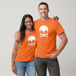 White Alien Skull Dark T-Shirt