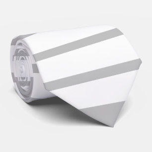 White All-Over Grey Stripes Tie
