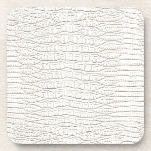 WHITE ALLIGATOR SKIN DESIGN. COASTER