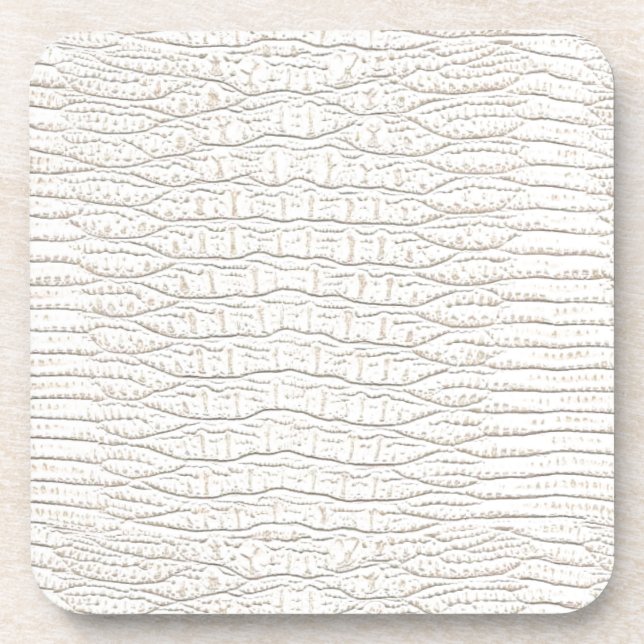 WHITE ALLIGATOR SKIN DESIGN. COASTER (Front)