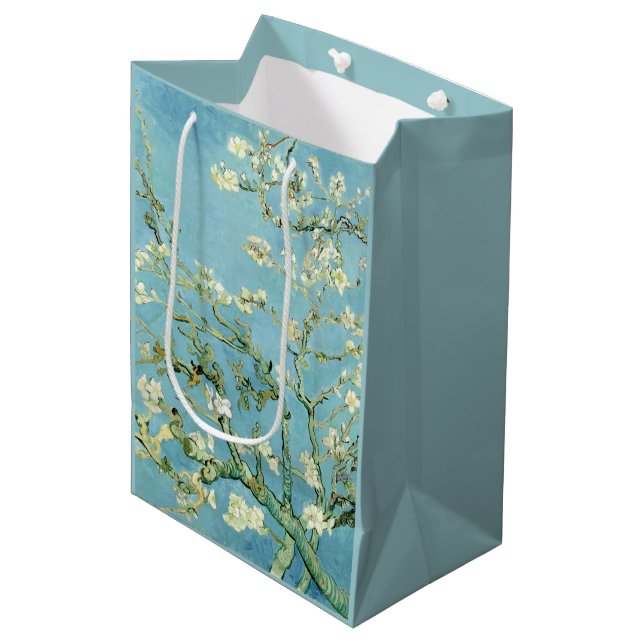 White almond blossom by Vincent Van Gogh Medium Gift Bag (Front Angled)