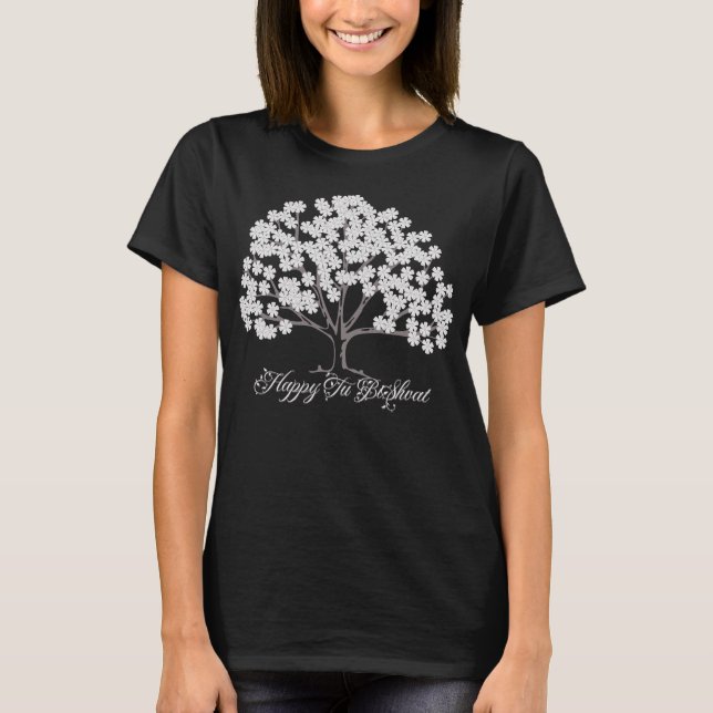 White Almond Tree Tu B'Shevat T-Shirt (Front)