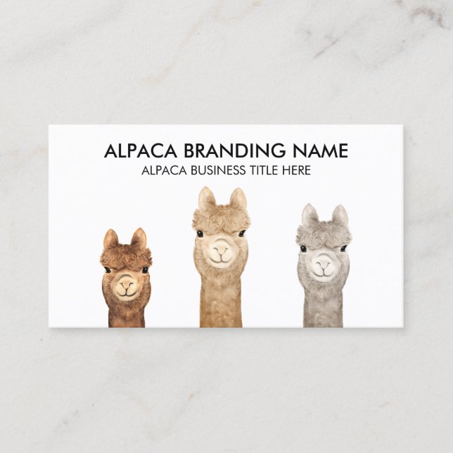 White Alpaca Farm Business Card (Front)