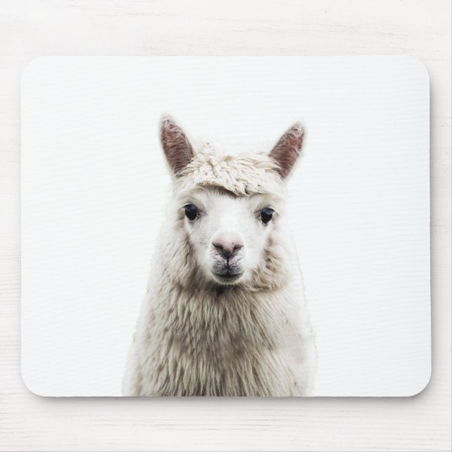 White Alpaca Mouse Mat (Front)