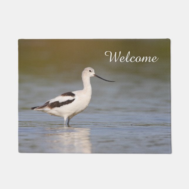 White American Avocet Doormat (Front)