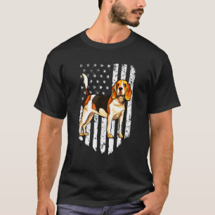White American Flag Beagle T-Shirt