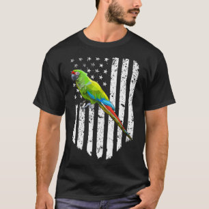 White American Flag Military Macaw Bird 4th Of Jul T-Shirt