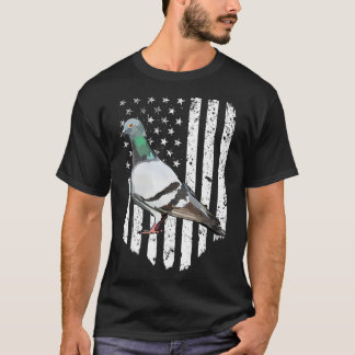 White American Flag Pigeon Bird 4th Of July T-Shirt