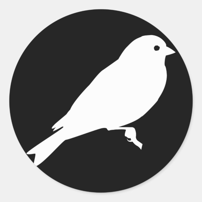 White American Goldfinch Silhouette Classic Round Sticker (Front)