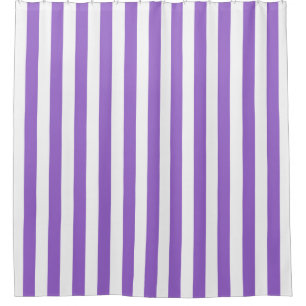 White Amethyst Purple Vertical Stripe NL #0 Shower Curtain