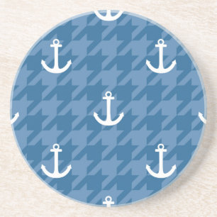 White Anchor Pattern Coaster