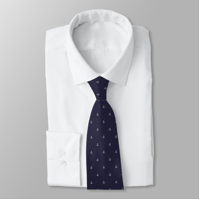 White anchor pattern tie (Tied)