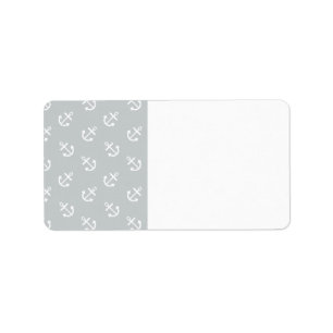 White Anchors Glacier Grey Background Pattern Label