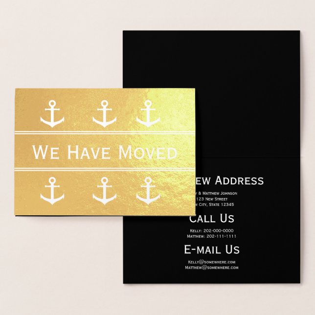 White Anchors Nautical Moving Announcement (Display)
