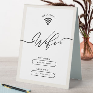 White and Beige Minimalist Simple Wifi Zone