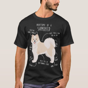 White and Biscuit Samoyed Dog Anatomy T-Shirt