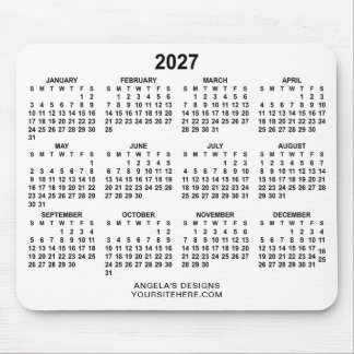 White and Black 2027 Calendar Promotional Mouse Mat