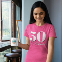 White and Black 50 & Fabulous Pink