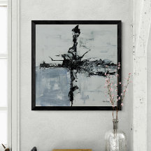 White And Black Abstract Artwork