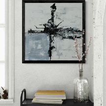White And Black Abstract Artwork