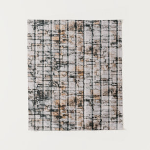 White and black abstract painting tapestry