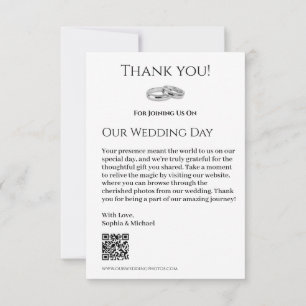 White and Black Affair-Wedding- Thank You Card